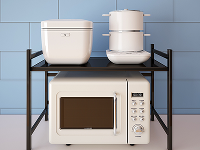 3d现代厨房家用电器模型