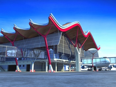 3d候机楼机场模型
