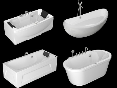 3d现代按摩浴缸模型