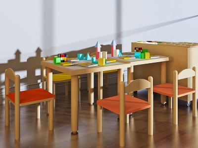 3d简欧桌椅组合模型