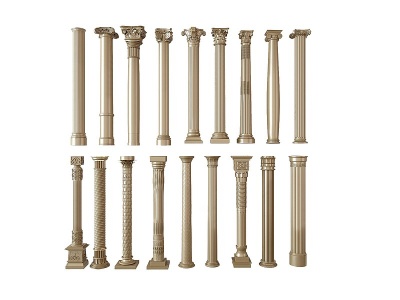 欧式古典柱子组合模型3d模型