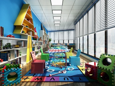 3d幼儿园早教中心模型
