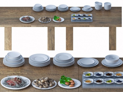 3d简欧餐具组合模型