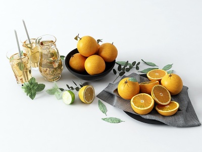 现代橙子果汁模型3d模型