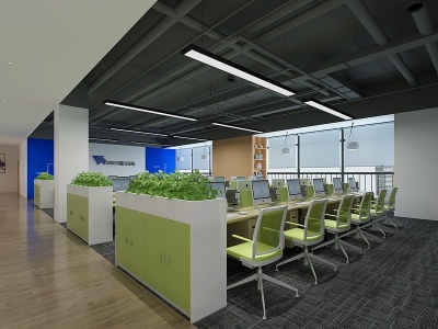 现代办公室休息区办公区模型3d模型