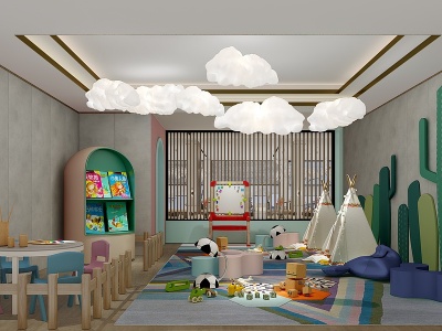 现代售楼处儿童房模型3d模型