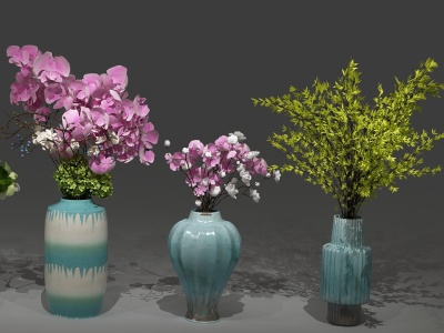 3d<font class='myIsRed'>现代植物</font>盆栽花瓶花卉模型