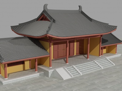 中式古建寺塔模型3d模型