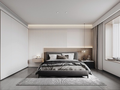 3d现代简约卧室模型