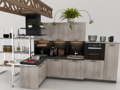 现代风格厨柜3d模型