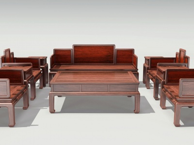 3d中式沙发组合模型