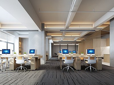 现代办公大厅办公室模型3d模型