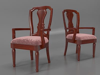 3d欧式客厅餐椅椅子模型