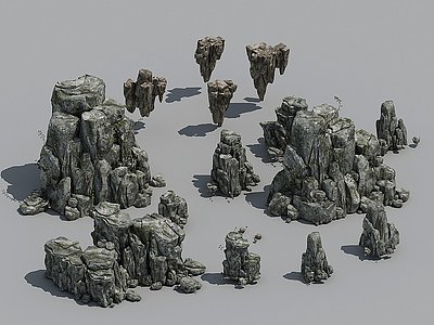 假山岩石石头背景模型3d模型