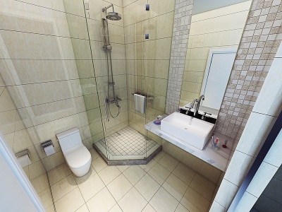 工装酒店厕所主卧厕所厕所模型3d模型