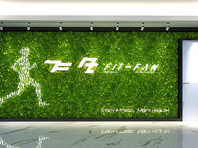 植物墙,绿植背景墙模型