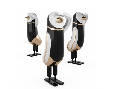 3d企鹅雕塑摆件艺术品模型