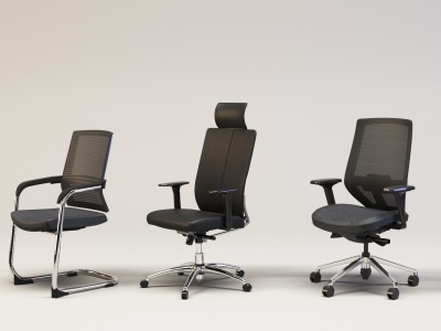 现代组合皮质办公椅模型3d模型