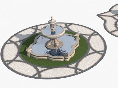3d欧式喷泉室外喷泉模型