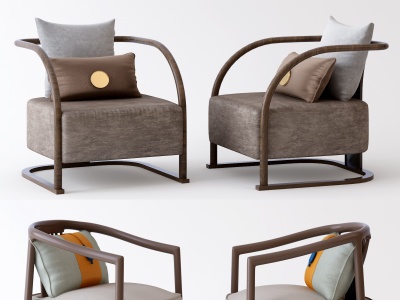 3d现代单人沙发休闲椅模型