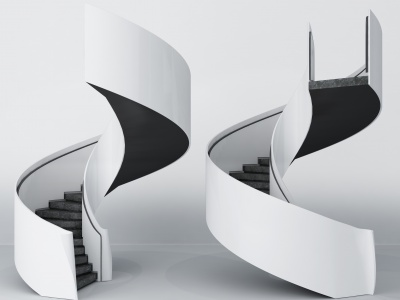 3d现代旋转楼梯螺旋楼梯模型