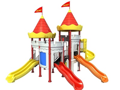 現代風格城堡滑梯模型3d模型