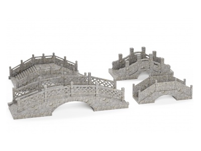 3d中式石桥模型