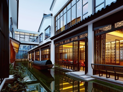 新中式建筑景观小品廊亭模型3d模型