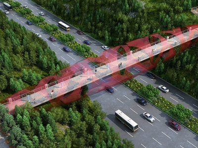 现代桥梁人行天桥景观桥模型3d模型