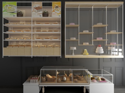 北欧蛋糕面包保鲜柜模型3d模型