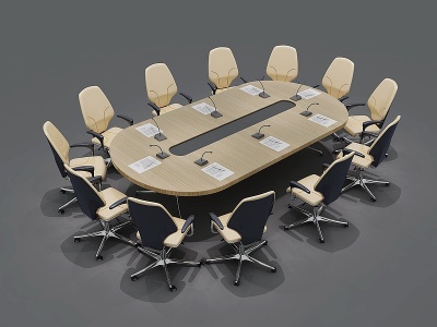 3d北欧会议桌模型
