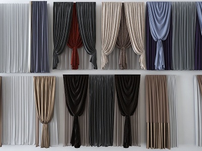 现代窗帘挂帘模型