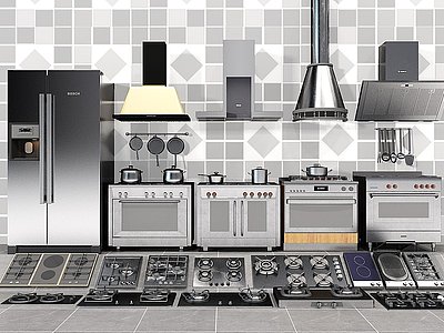 3d现代厨房电器冰箱模型