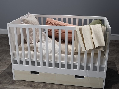 3d<font class='myIsRed'>现代婴儿床</font>儿童床模型