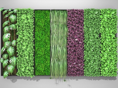 绿植背景墙模型