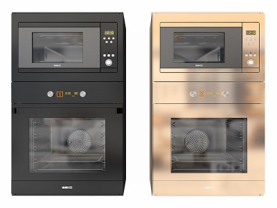 3d现代烤箱微波炉组合模型