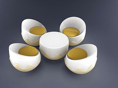 儿童鸡蛋蛋壳休闲洽谈桌椅模型3d模型