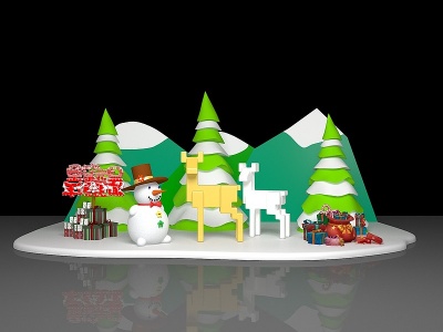 圣诞美陈装饰商场DP小景模型3d模型