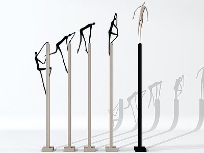 3d现代抽象意境人物雕塑摆件模型
