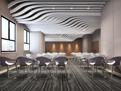 3d现代会议室培训室模型