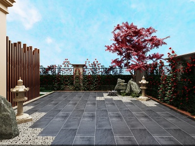 新中式庭院小品模型3d模型