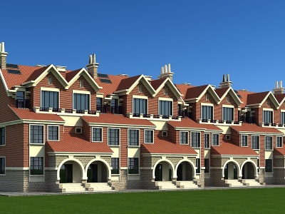 北欧联排别墅模型3d模型