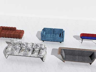 现代多人沙发模型