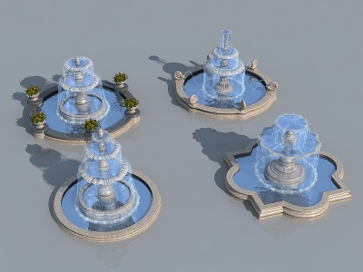 3d欧式喷泉室外喷泉模型