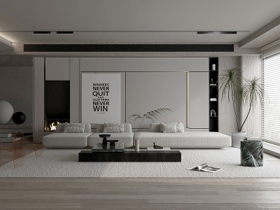 3d现代小清新客厅模型