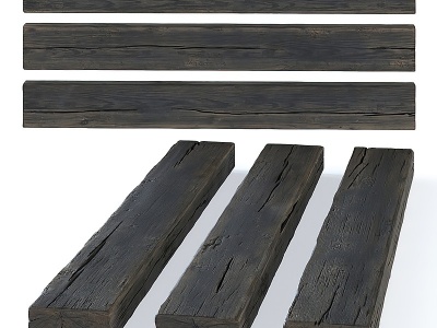 现代木质柱子模型