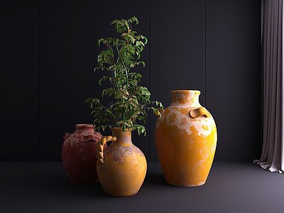 罐子陶土罐花瓶模型3d模型