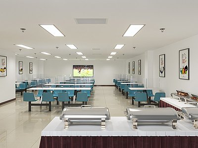3d现代食堂模型