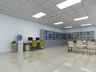 3d现代办公室资料室模型
