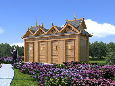 3d傣式公厕模型